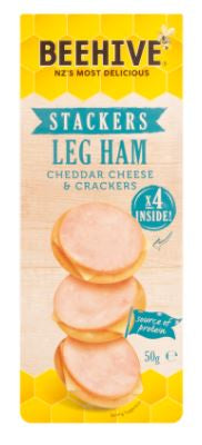 Beehive Stackers Leg Ham Cheddar Cheese & Crackers 50g*