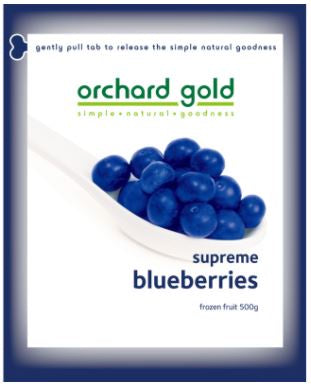 Orchard Gold Frozen Blueberries Supreme 500G