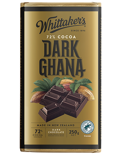 Whittakers 72% Cocoa Dark Ghana Dark Chocolate Block 250g