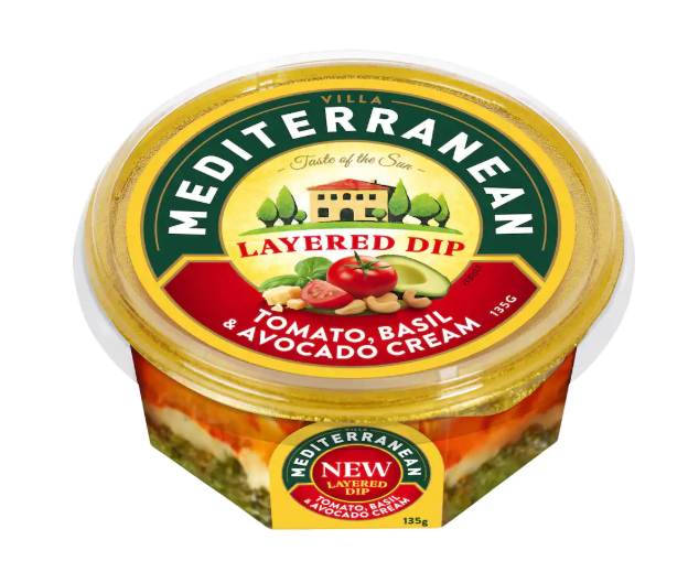 Mediterranean Layered Dip Tomato Basil & Avocado 135g