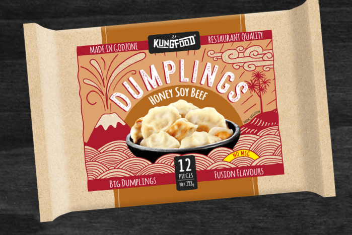 Kungfood Dumplings Beef, Honey & Soy 288G 12Pk