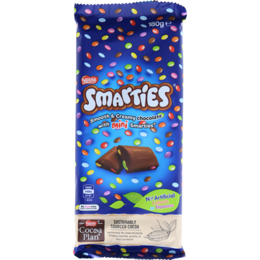 Nestle Smarties Milk Chocolate Block 180g