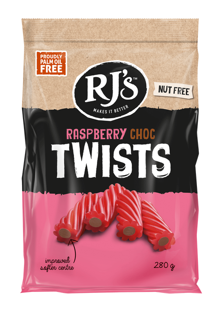 RJs Raspberry Choc Twist 280gm