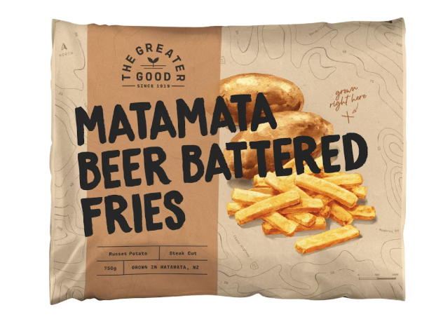 The Greater Good Matamata Fries Beer Battered Steak Cut 750G