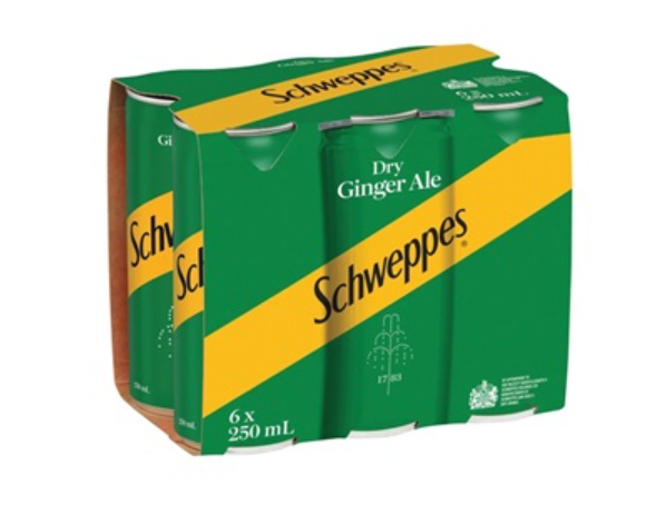Schweppes Dry Ginger Ale 250ml x 6pk
