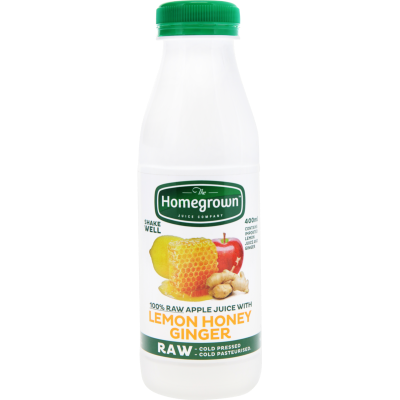 Homegrown Pure NZ Lemon, Honey & Ginger Drink 400ml