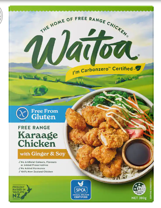 Waitoa Gluten Free Karaage Chicken With Ginger & Soy 380g