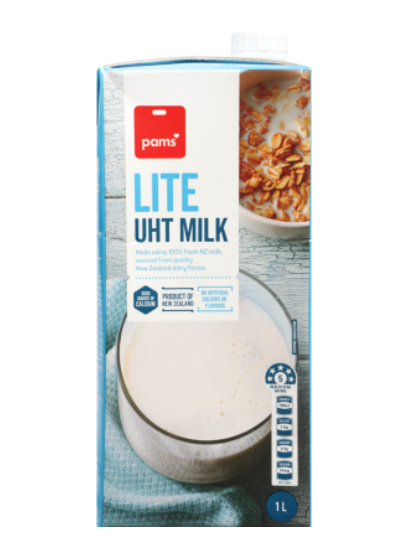 Pams Lite UHT Milk 1l