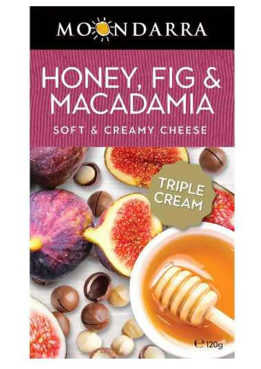 Moondarra Honey Fig & Macadamia Triple Cream Cheese 120g