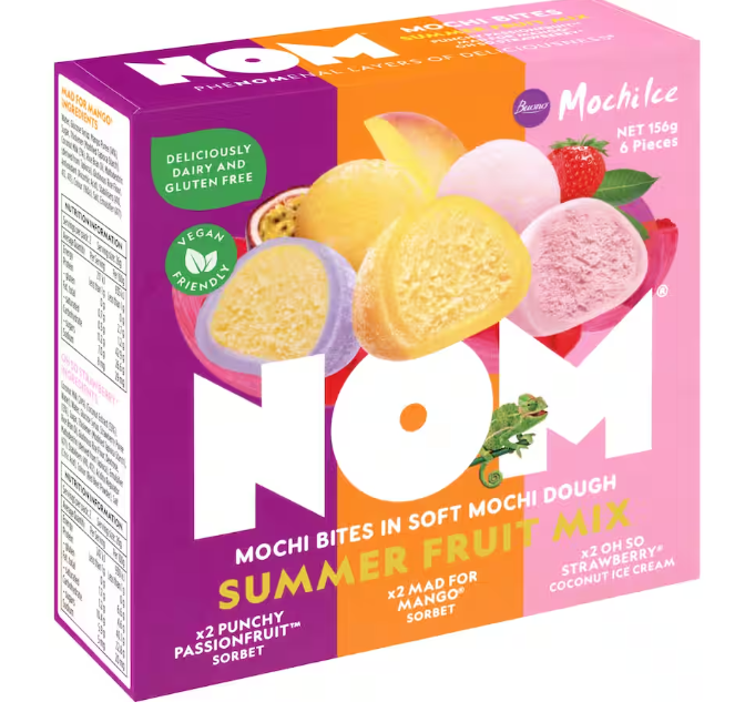 Nom Mochi Sorbet Bites Summer Fruit Mix 156G 6Pk