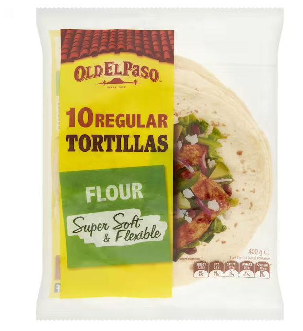 Old El Paso Regular Tortillas 10pk 400g