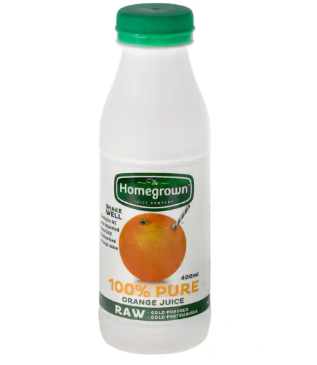 Homegrown Pure Orange Juice 400ml