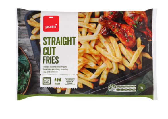 Pams Straight Cut Fries 1kg