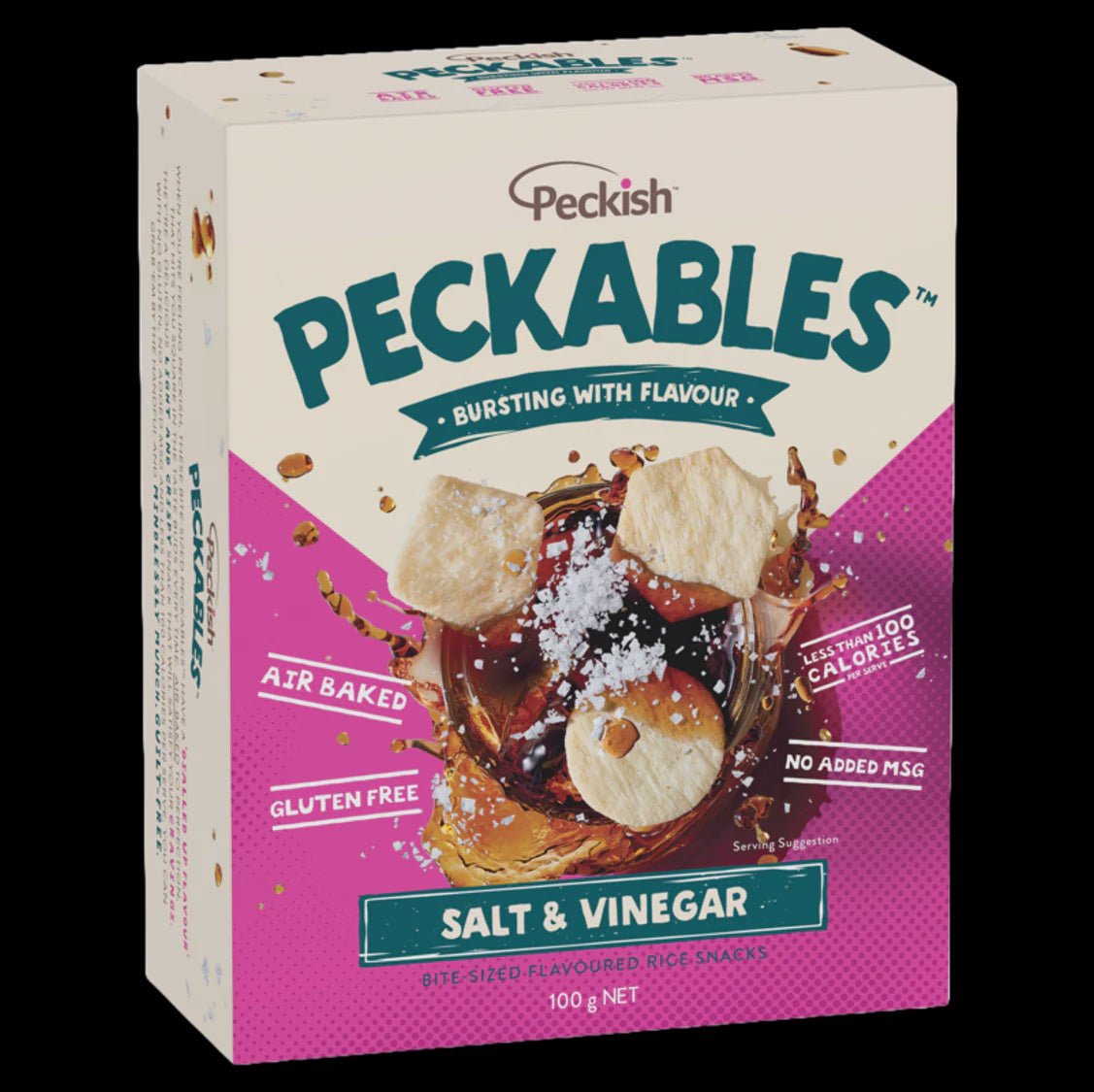 Peckish Peckables Salt & Vinegar Rice Snacks 100g