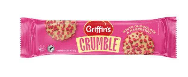 Griffins Crumble White Chocolate & Raspberry Biscuits 165g