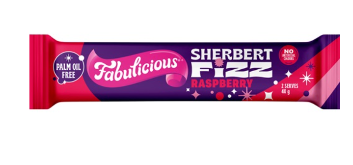 RJs Fabulicious Raspberry Sherbet Fizz Licorice 40g