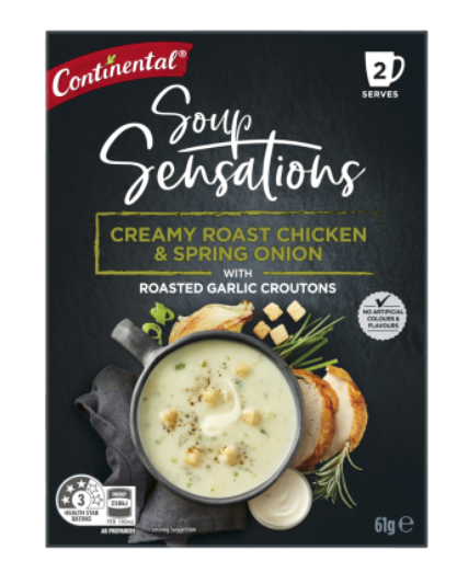 Continental Sensations Creamy Roast Chicken & Spring Onion With Roasted Garlic Croutons Soup 2 x 30.5g