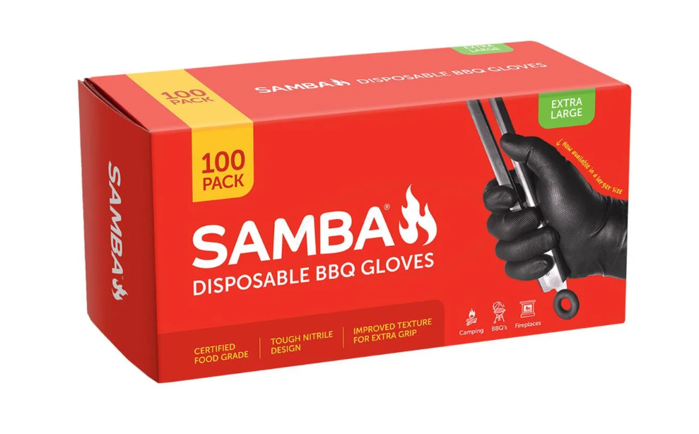 Samba Black Nitrile Gloves Extra Large 100pk