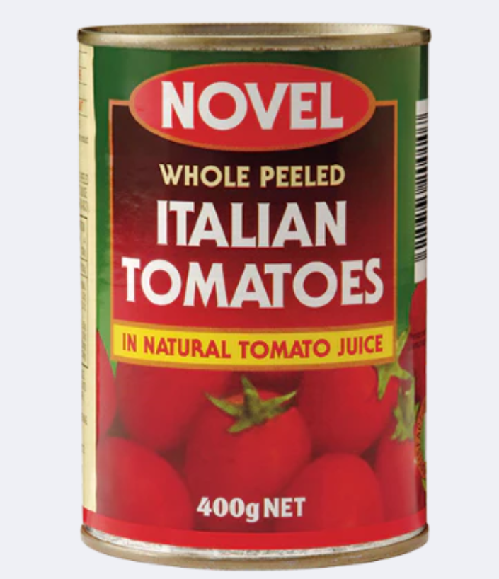 Novel Authentic Italian Whole Peeled Tomatoes 400g