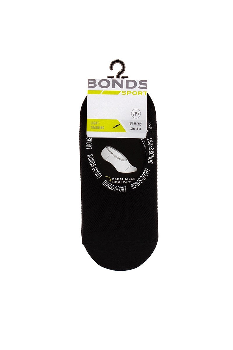 Bonds Women's Breathable Mesh Flat Footlet sport socks Black LYRC2N (PO)