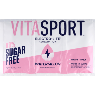 Vitasport Electrolyte Rehydration 99% Sugar Free Watermelon Flavoured Drink Base 3pk 36g