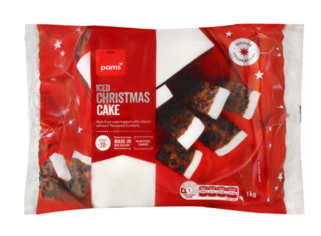 Pams Iced Christmas Cake 1kg