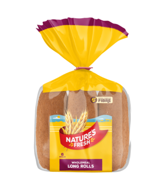 Natures Fresh Wholemeal Long Roll 6 pk