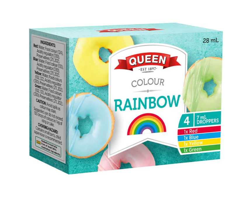 Queen Rainbow Food Colours 4pk 28ml