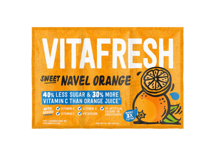 Vitafresh  Sweet Navel Orange Flavoured Drink Mix 3pk 150g