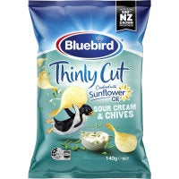 Bluebird Thinly Cut Sour Cream & Chives 140g*