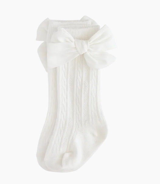 Karibou Knee-high socks with satin bow - White