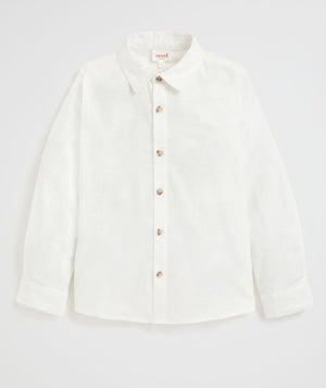 Seed Heritage Cotton Linen Boys White Shirt