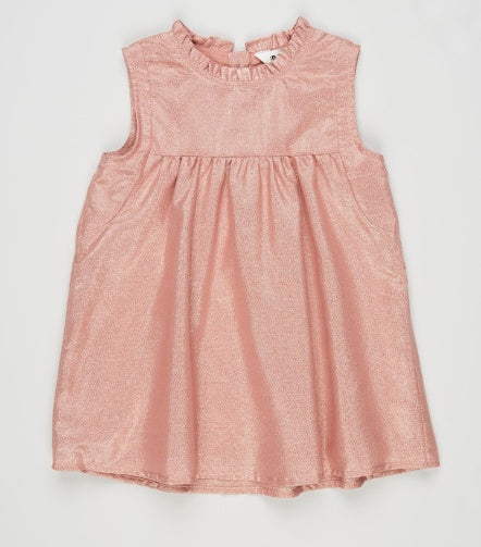 COB Moira Ruffle Neck Dress Rose Gold - 0-3m