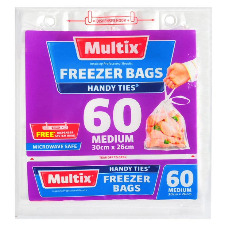 Multix Medium Freezer Bags With Handles 60pk - NI Only