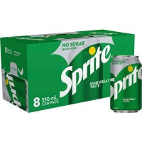 Sprite No Sugar Lemon Lime Soft Drink Cans 8pk x 330ml