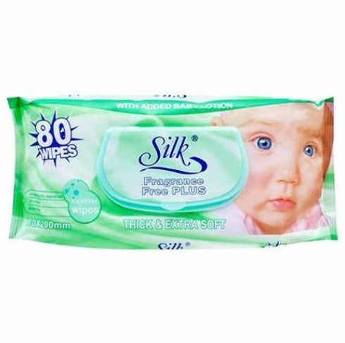 Silk Thick & Extra Soft Fragrance Free Baby Wipes 80pk