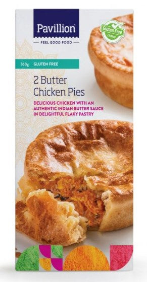 Pavillion Butter Chicken Pie 180g, 2pk, Gluten Free