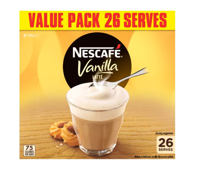 Nescafe Coffee Mix Sachet Vanilla 26pk