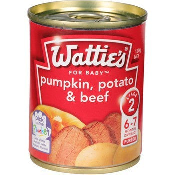 Watties Baby Food Pumpkin, Potato & Beef Tin 120g