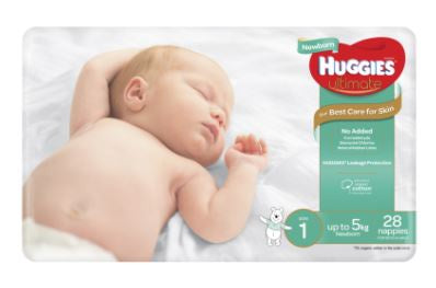 Huggies Newborn Size 1 Nappies 28pk