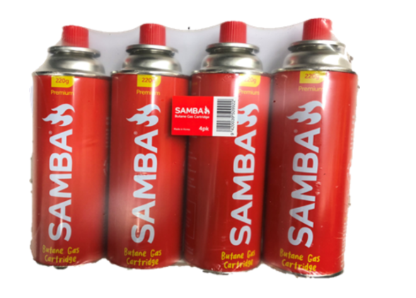 Samba Butane Gas Canister 220g 4pk