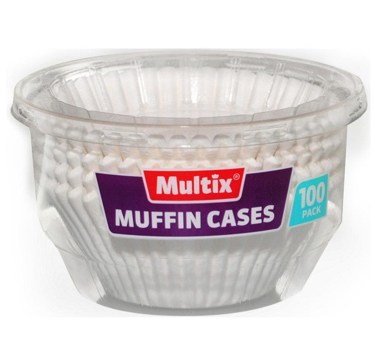 Multix Muffin Cases White 100pk - NI Only