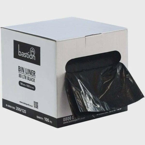 Bastion Black Bin Liner (80L) 100pk