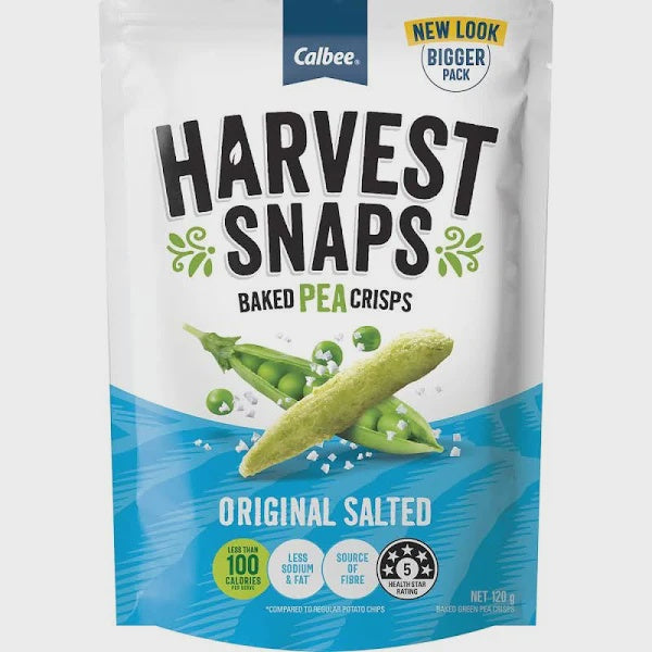 Calbee Harvest Snaps Original Salted Baked Pea Crisps 120g*