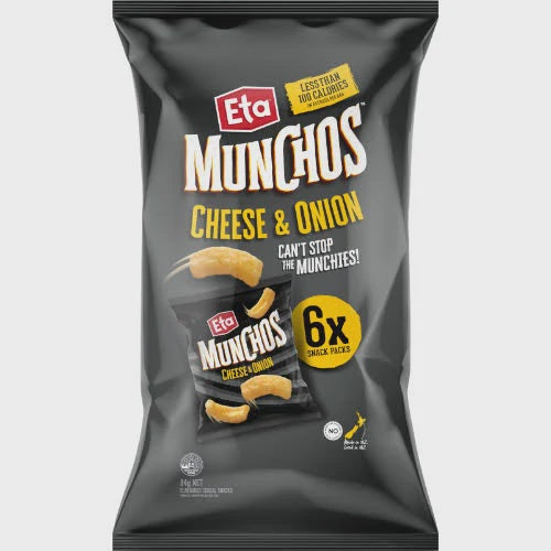 Eta Munchos Cheese & Onion Snack Packs 6pk 84g