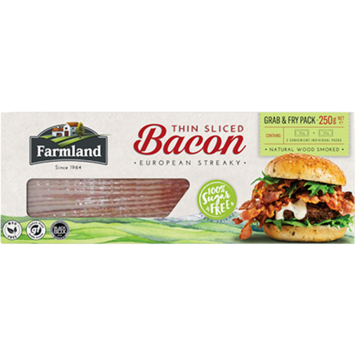 Farmlands Thin Sliced Streaky Bacon 250g
