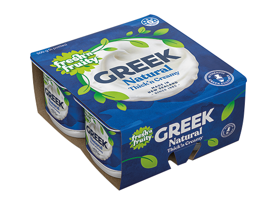 Fresh N Fruity Greek Natural Yoghurts 4pk 500g*