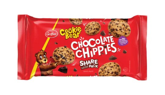 Griffins Cookie Bear Chocolate Chippies Biscuits Twin 320g*