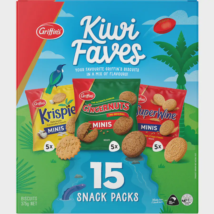 Griffins Kiwi Faves Biscuits Snack Packs 15pk 375g