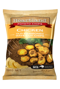 Heartland Chicken Old Fashioned Wave Cut Potato Chips 150g